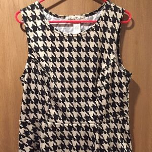Houndstooth Knit Peplum Top